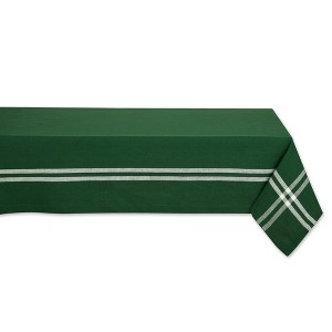 Design Imports  Border Stripe Tablecloth, Balsam Green, 60X104" - 1 of 4