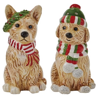 Park Designs Holiday Paws Salt And Pepper Set - Beige