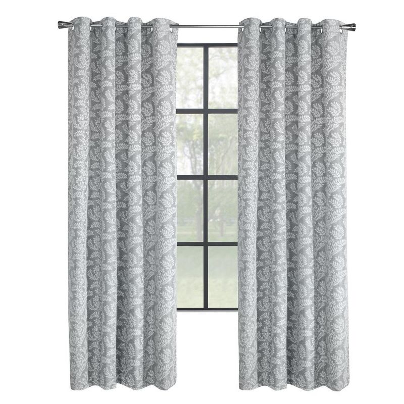 Thermaplus Patricia Blackout Providing Absolute Privacy Minimal Look to Any Room Grommet Curtain Panel 52" x 84" Silver, 2 of 6