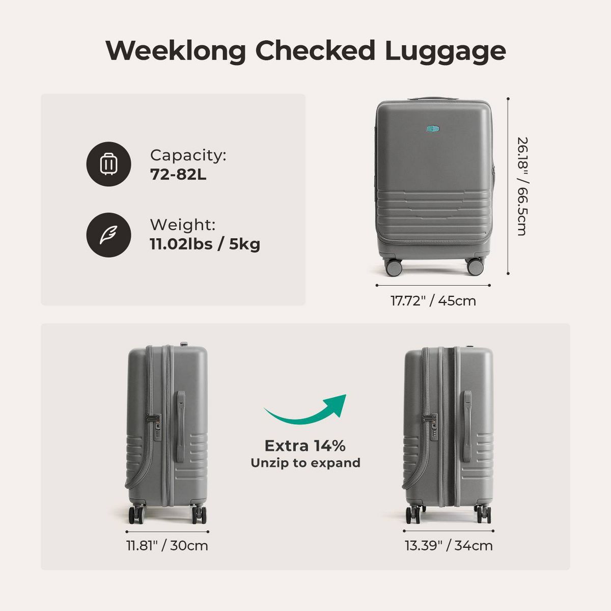 Bagsmart Getaway 24" Check-in Side-Opening Bag - thumbnail 2