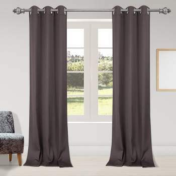 PiccoCasa Rod Pocket Solid Blockout Curtains Darkening Insulated Curtain 2 Panels