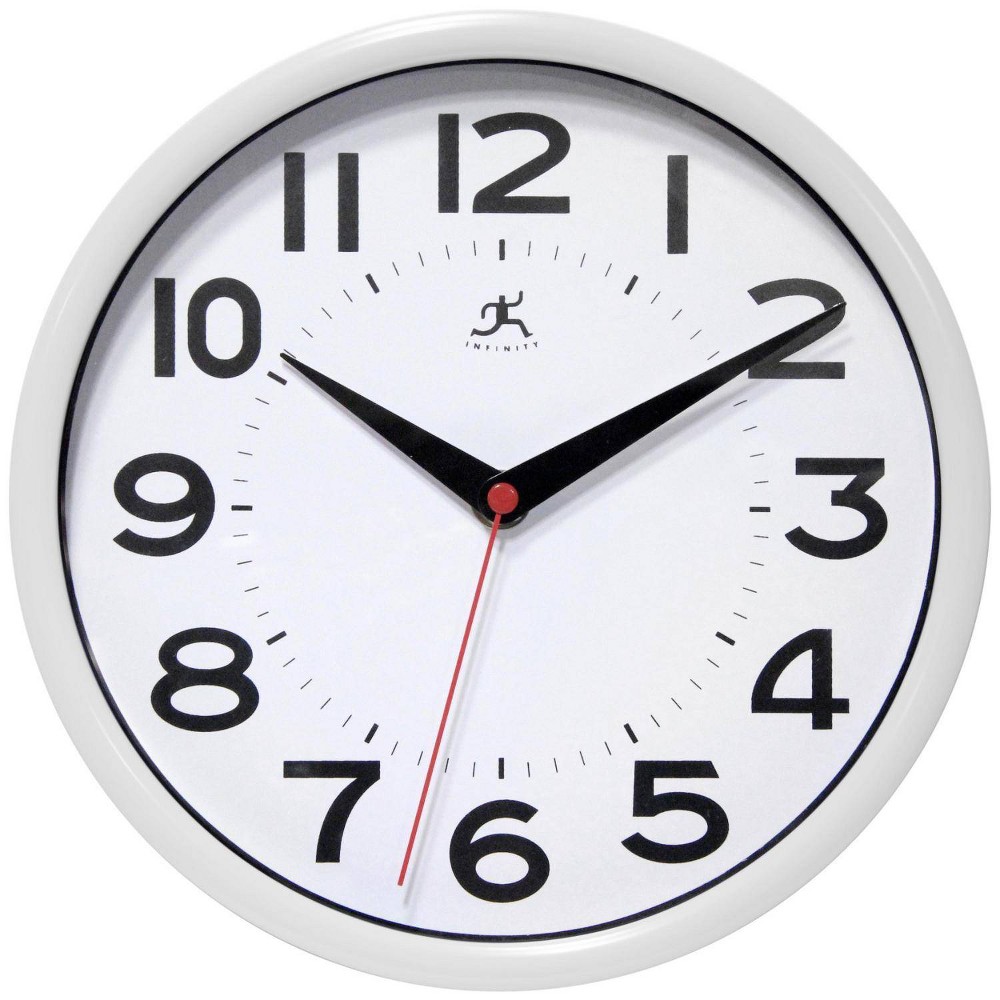 Photos - Wall Clock 9" Metro Wall Mirror White - Infinity Instruments