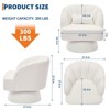 Modern Swivel Barrel Accent Chair, 360 Degree Velvet Upholstered Armchair, Striped Backrest, Comfy Lounge Chair for Living Room Bedroom Reading Nook - 3 of 4