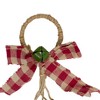 Northlight 15-Inch Pine and Green Jingle Bell Christmas Door Hanger with Plaid Bow - 4 of 4