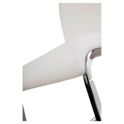 Contemporary White Faux Leather Upholstered Side Chair Set