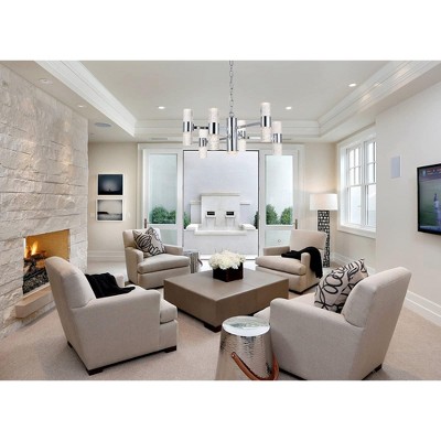 Vega 13-Light Chrome LED Pendant with Clear Glass Shades