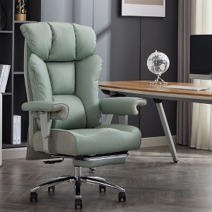 Efomao Ergonomic Office Chair 450LBS with Foot Rest, High Back PU Leather Executive Chair with Lumbar Support and Adjustable Armrests (Green) - 1 of 1