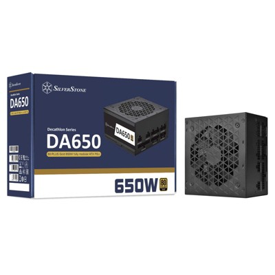 SilverStone Technology  650W ATX PSU, 54A +12V, Silent 120mm Fan, 80 Plus Gold, Fully , Japanese Capacitors, 140mm Depth, 2x 4+4 CPU, 4x 6+2 PCI-E