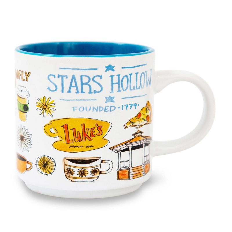 Silver Buffalo Gilmore Girls Stars Hollow Allover Icons Ceramic Stacking Mug | Holds 13 Ounces, 3 of 7