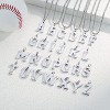 Baseball Initial Necklace - A-Z Letter Charm Pendant, Stainless Steel Chain, 22+2 Inch Personalized Baseball Gift for Men - 2 of 4