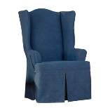 Authentic Denim Wing Chair Slipcover Indigo - Sure Fit