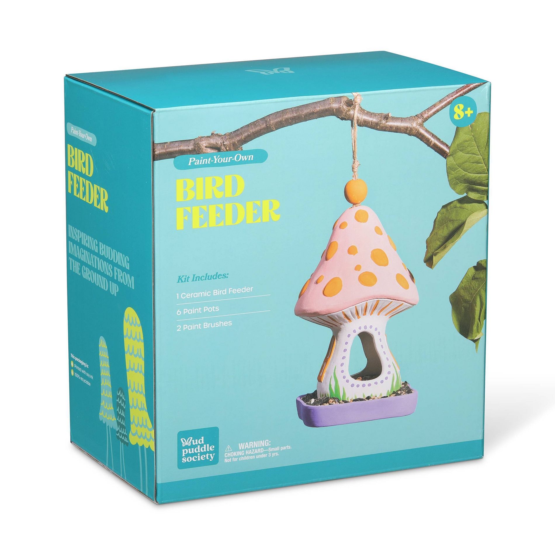 Mud Puddle Society Mushroom Ceramic Bird Feeder