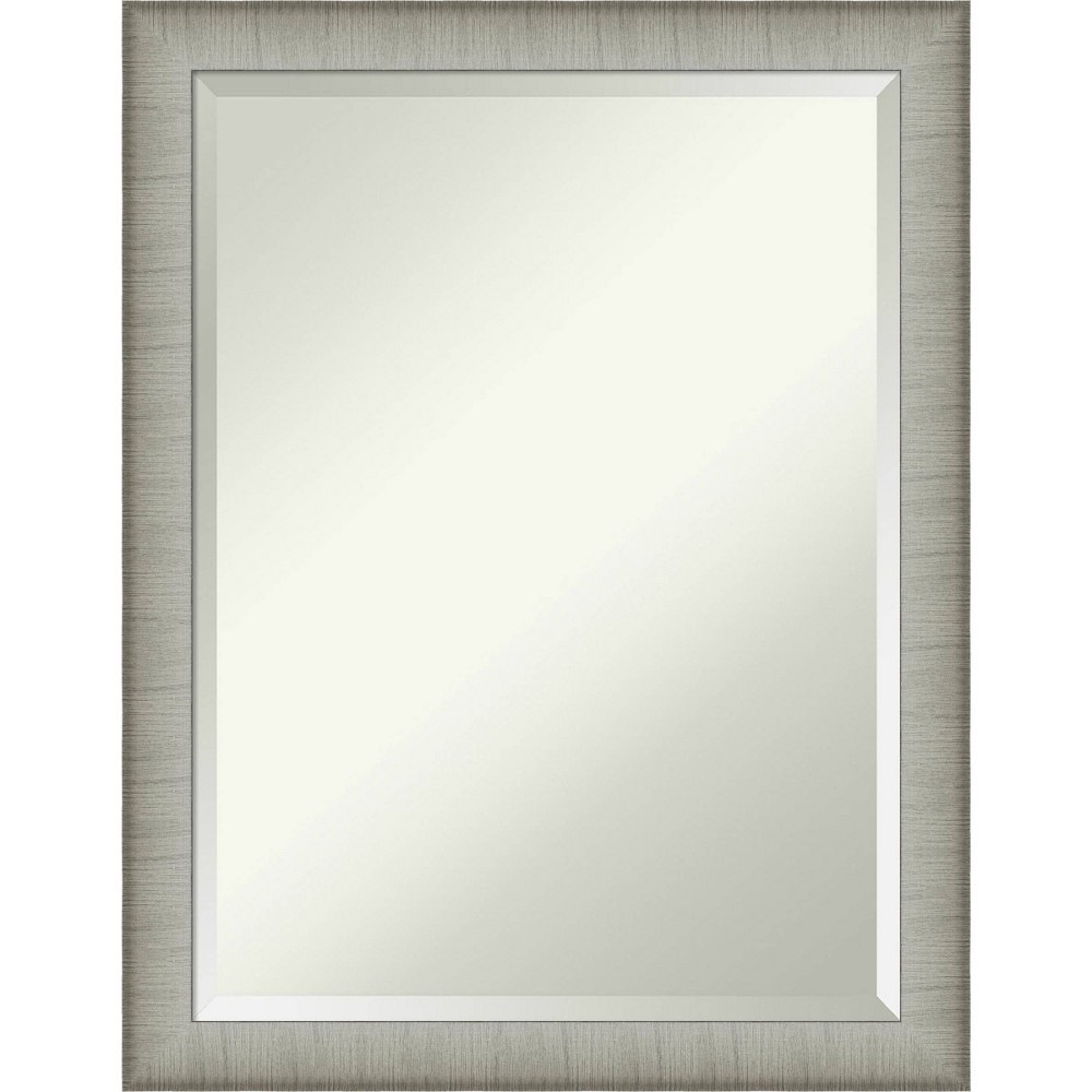 Photos - Wall Mirror 21" x 27" Elegant Brushed Framed Bathroom Vanity  Pewter - Aman