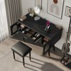 FONTOI Elegant Vanity Makeup Table with Chair, Dressing Table with Organizer, Writing Desk, Black, 29.5"*18"*39.8" - 4 of 4