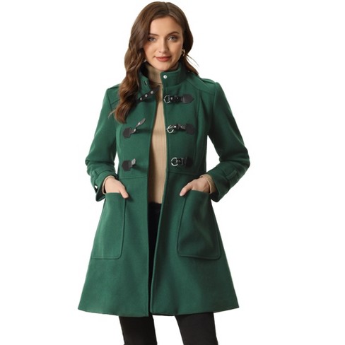 Allegra K Women's Winter Overcoat Lapel Collar Single Breasted Outerwear  Long Pea Coat