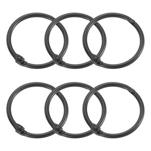 Unique Bargains Carbon Steel Loose Leaf Binder Snap Shower Curtain Rings 6 Pcs - 1 of 4