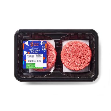 Fresh 93/7 Ground Beef Burger Patties - 1lb - Good & Gather™