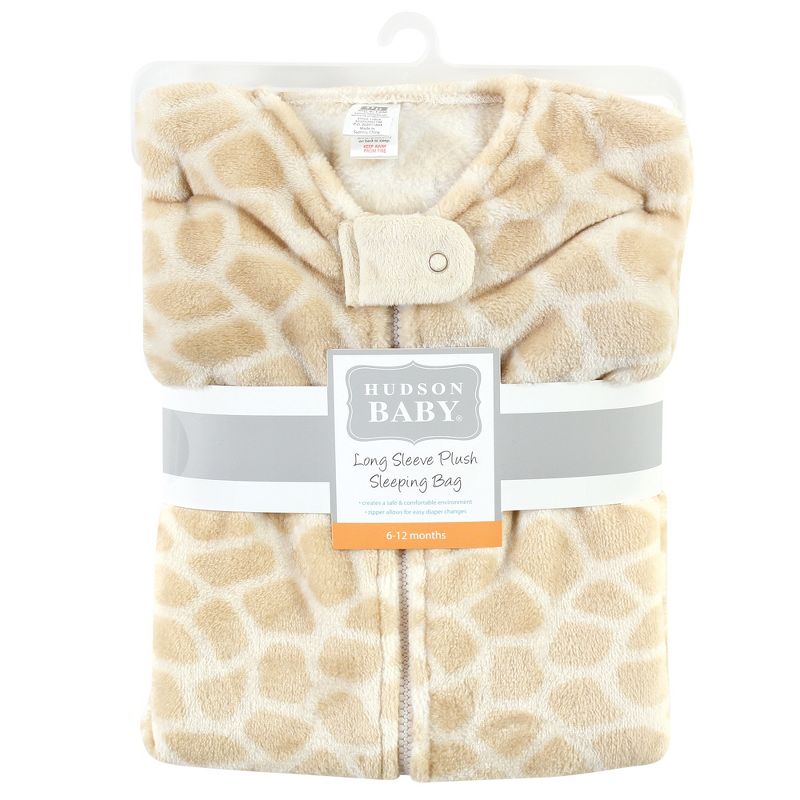 Hudson Baby Plush Long-Sleeve Sleeping Bag, Sack, Blanket, Giraffe, 2 of 3