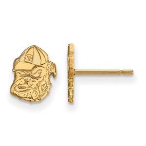 Black Bow Jewelry 14k Yellow Gold Plated Sterling Silver Georgia Bulldogs NCAA Post Earrings - 1 of 3
