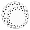 Smarty Had A Party White w/ Black Dots Blossom Plastic Dinnerware Set - 120 Sets - 2 of 4