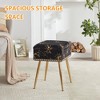 MAYEERTY Black Makeup Vanity Stool with Ottoman Footrest - Storage Included for Bedroom & Living Room - 4 of 4