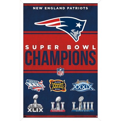 New England Patriots 6 Time Super Bowl Champions Flag