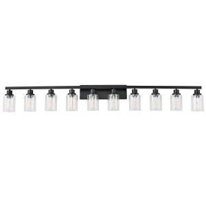 DAKAFUL Modern Bathroom Vanity Light, 4/5/6/8/10-Light Vanity Fixtures with Clear Glass Shade, Reversible Wall Sconces Over Mirror,for Bedroom - 1 of 4