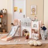 Costway All in 1 Toddle Slide Playset Freestanding Kids Slide with Tunnel, Basketball Hoop Pink+Gray/Yellow+Green/Gray+White - 4 of 4