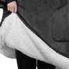 PAVILIA Wearable Blanket Hoodie Adults, Faux Shearling Cozy Oversized Hooded Sweatshirt, Warm Fleece Two Pockets - 3 of 4
