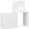 Ridstar 59.1 in. W Makeup Vanity Desk with Mirror, 3 Drawers and 2 Cabinets For Bedroom-White - 2 of 4