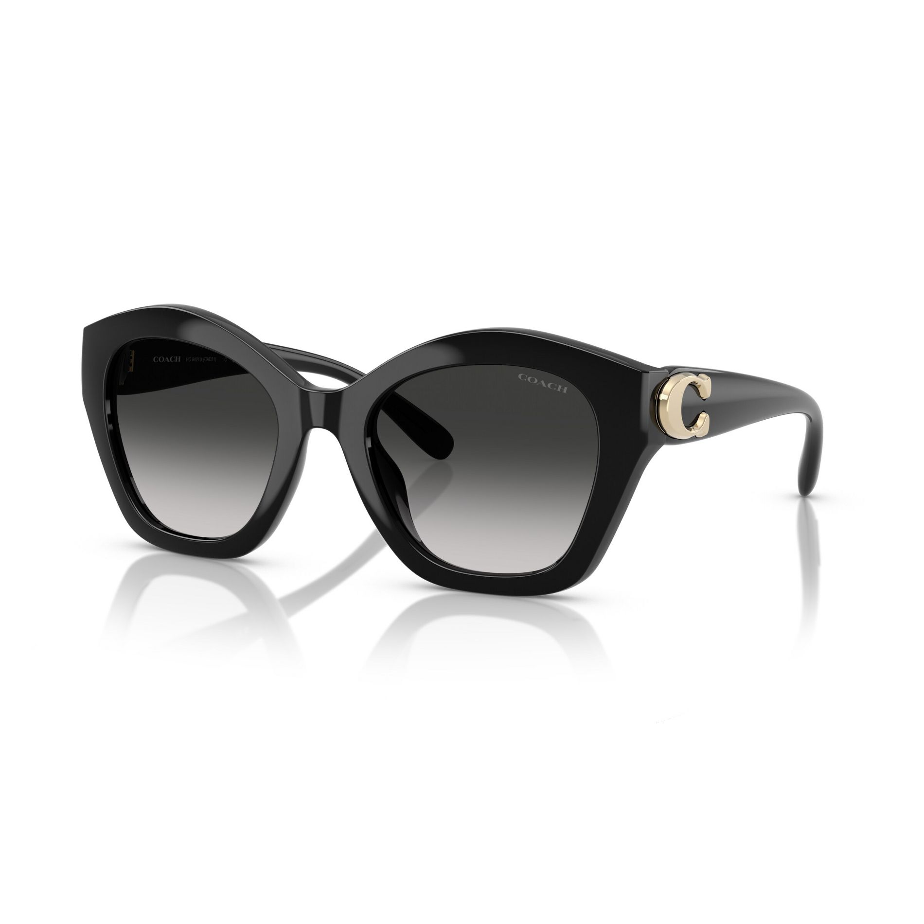 Coach HC8421U 54mm Woman Irregular Sunglasses Grey Gradient Lens