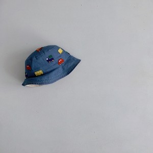 MyKids-USA Baby Cartoon Embroidered Pattern Solid Color Sunshade Bucket Hats - 1 of 4