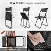 VINGLI Plastic Folding Chairs, Comfortable Foldable Chair with Breathable Mesh Seat and Sturdy Metal Frame 350lbs Capacity, Black, 6 Pack - 3 of 4