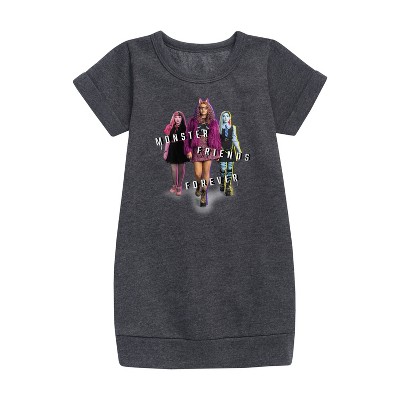 - Monster High - Monster Friends Forever Graphic Short Sleeve Fleece Dress
