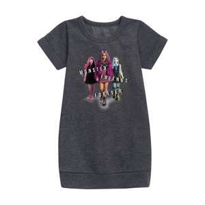 Girls' - Monster High - Monster Friends Forever Graphic Short Sleeve Fleece Dress - 1 of 3