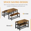 Hooseng 3-Piece Kitchen Table Chairs Set, Dining Table Set for 4, Rectangle Dining Room Table Set with Two Benches, Metal Frame for Small Spaces - 3 of 4
