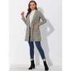 Allegra K Women's Double Breasted Notched Lapel Plaid Trench Blazer Coat - image 2 of 4