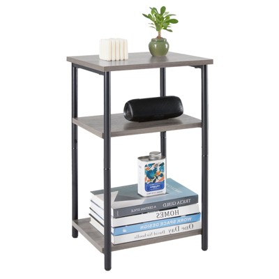 DOMETOUR 3 Tier End Table Side Table Open Storage Nightstand for Bedroom Living Room Office, Small Space Telephone Table Coffee Table