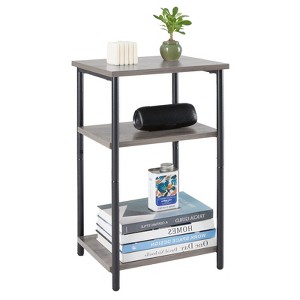 DOMETOUR 3 Tier End Table Side Table Open Storage Nightstand for Bedroom Living Room Office, Small Space Telephone Table Coffee Table - 1 of 4