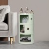 YIYIBYUS Narrow Nightstand Round End Table with Storage - 2 of 4