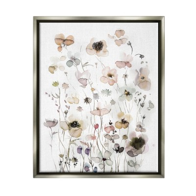 Stupell Industries Soft Cottage FloralsFloater Canvas Wall Art
