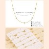 14K Gold Plated Cubic Zirconia Necklace Layered Cute Station Choker Necklace - 2 of 4