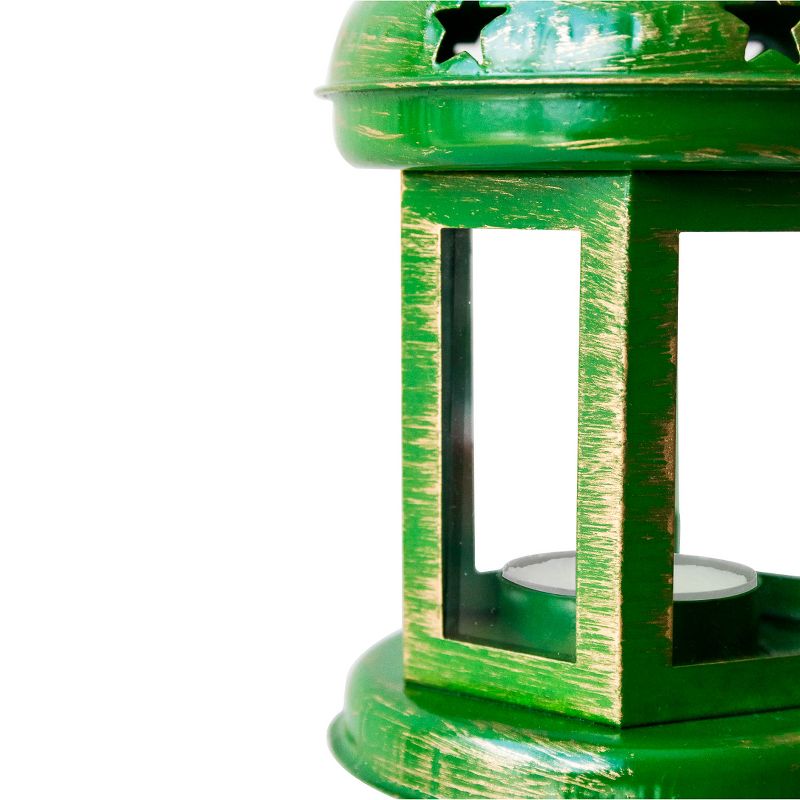Lexi Home Candle Holder Lantern - Hanging Star Style in Green, 2 of 5