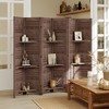 HOMCOM 67" Tall Wood Privacy Screen Room Divider with 3 Display Shelves, and Folding Storage for Bedroom or Home Office - 3 of 4