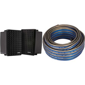 Kicker KB6B 2-Way Full Range Indoor Outdoor Speakers (Pair) Weatherproof Speakers for Patio Garage Poolside in-Home, Black & 20ft Speaker Wire Bundle - 1 of 4