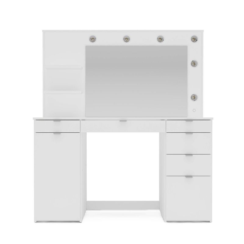 Olivia Vanity Table with Lighted Mirror White - Polifurniture, 1 of 14