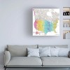 Trademark Fine Art - blursbyai Jude Detailed Map Of The Us And Canada Canvas Art - 2 of 4