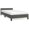 vidaXL Bed Frame with Headboard Dark Gray 39.4 in.x79.9 in. Twin XL Velvet - 2 of 4