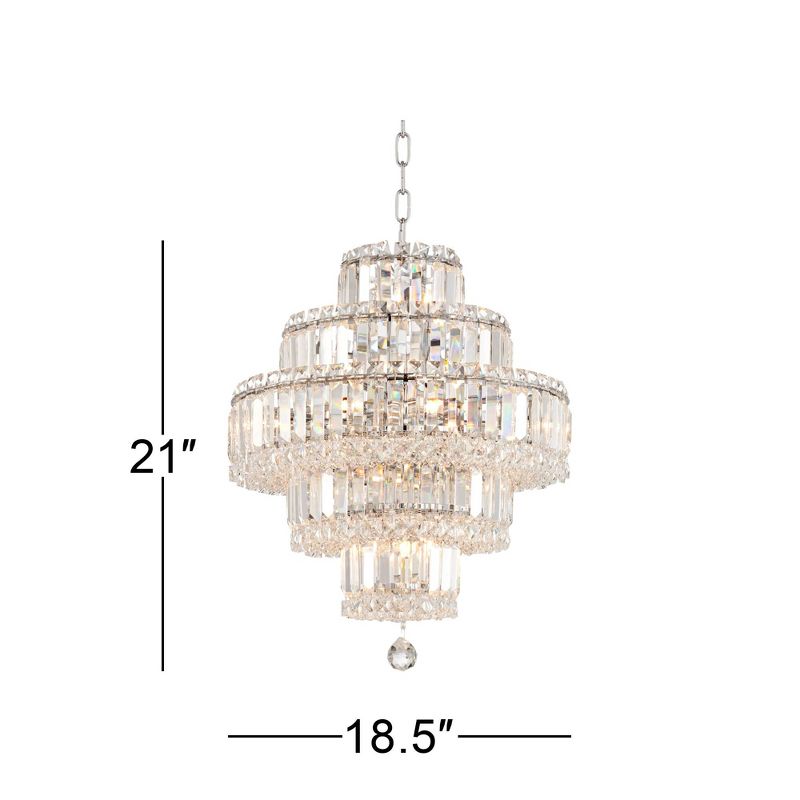 Vienna Full Spectrum Magnificence Chrome Chandelier 18 1/2" Wide Modern Faceted Crystal Glass 18-Light LED Fixture for Dining Room Home Kitchen Island, 5 of 7