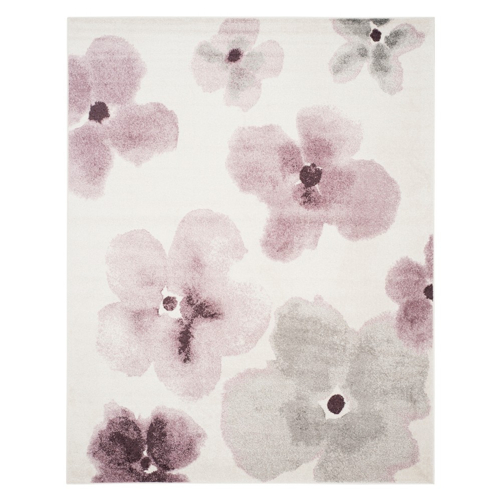 8'x10' Floral Loomed Area Rug Ivory/Purple - Safavieh